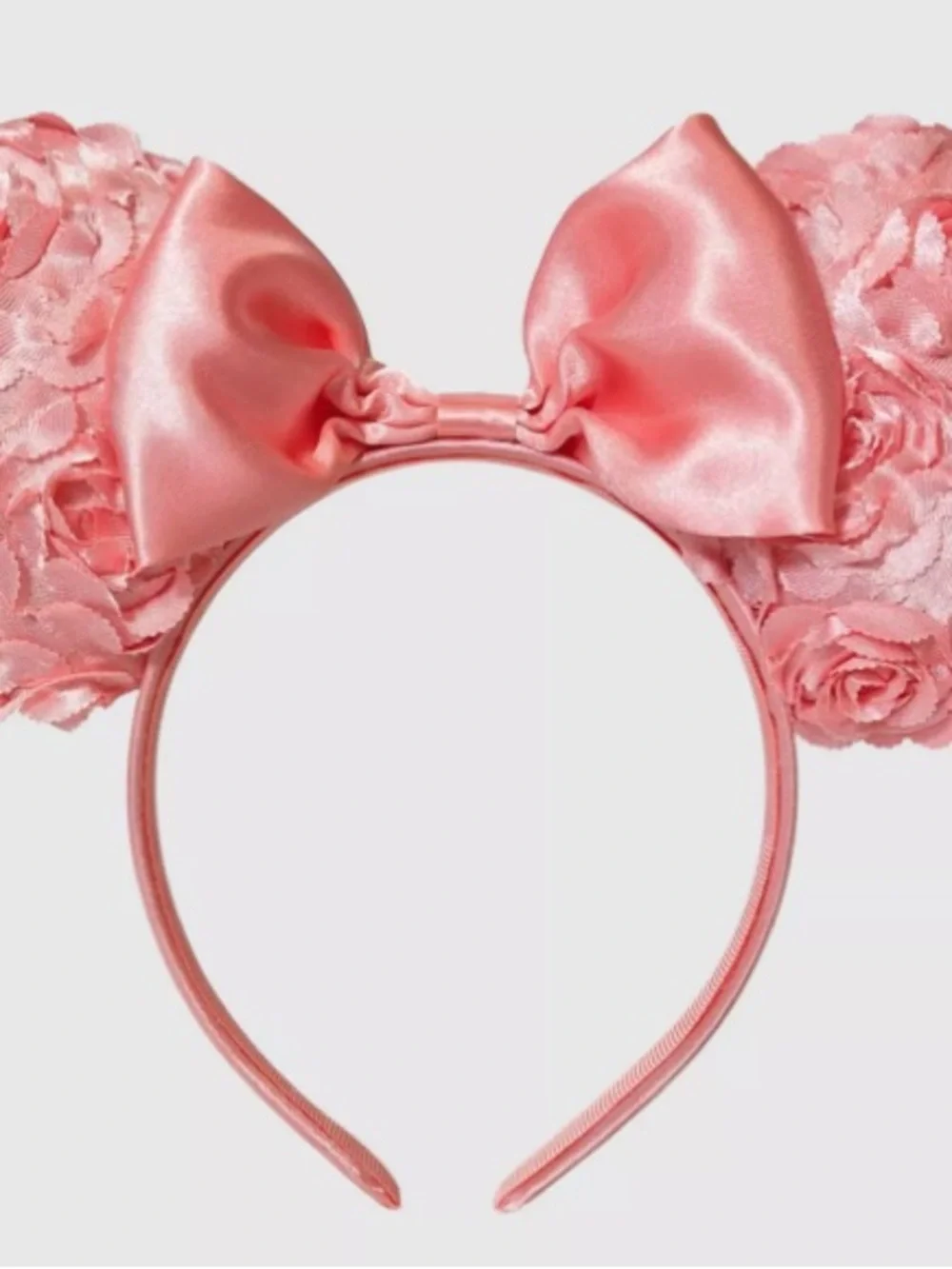 Disney Pink Floral Minnie Ears Headband with Satin Bow